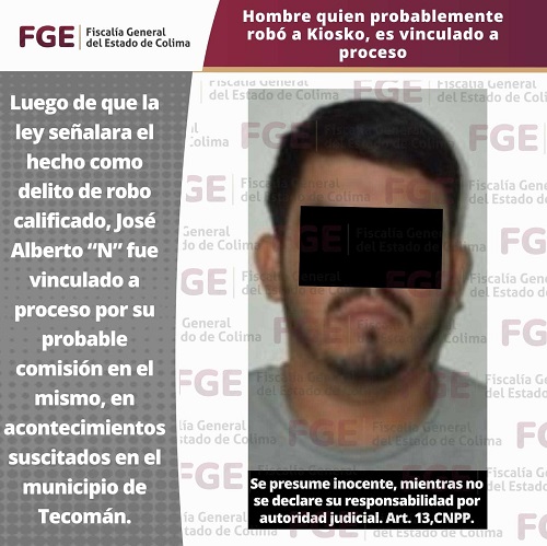 Hombre quien probablemente robó a Kiosko, es vinculado a proceso