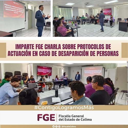 Imparte FGE charla sobre protocolos de actuación en caso de desaparición de personas