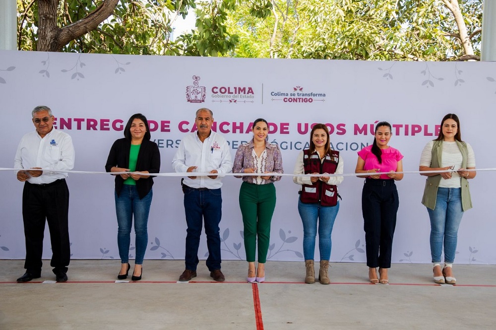 Gobernadora entrega cancha de usos múltiples a la UPN, primer espacio deportivo de este plantel en VdeA