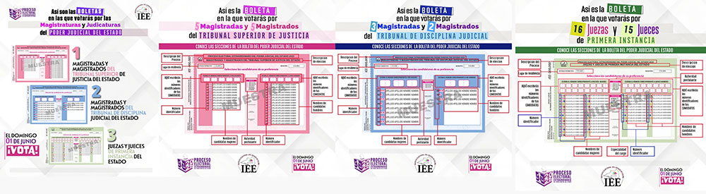 Difunde IEE Colima boletas muestra de la elección del Poder Judicial del Estado