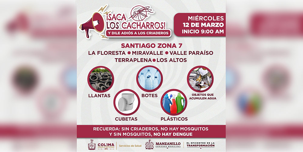 Manzanillo refuerza prevención del dengue con campaña de descacharrización