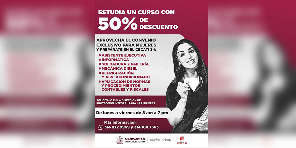 Gobierno de Rosi Bayardo firma convenio para el 50 por ciento de descuento en cursos para mujeres en el CECATI No. 34