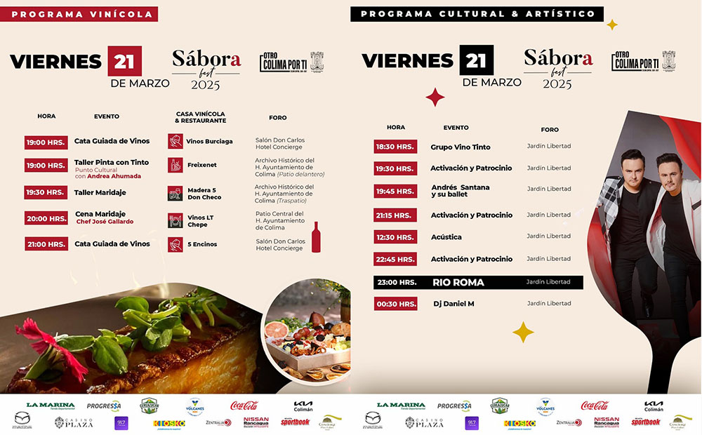 El dúo Río Roma, se presentará este viernes en el segundo día de actividades del Sábora Fest