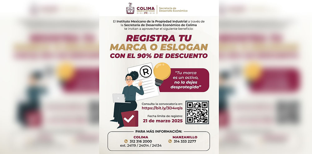 Última semana para registrar marcas con 90% de descuento, recuerda Sedeco