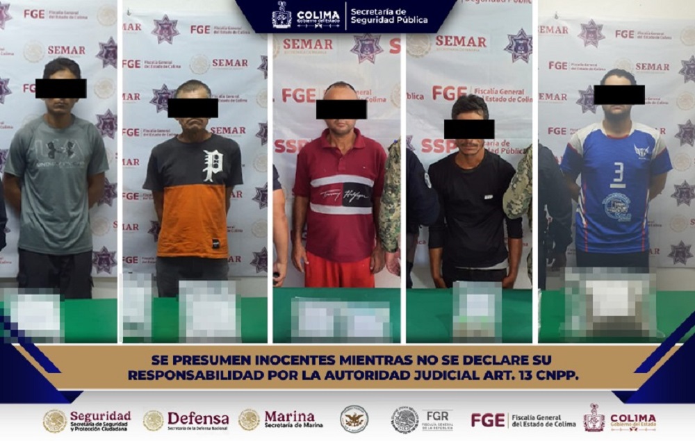Detiene Policía Estatal de Colima a 5 personas por delitos contra la salud, en distintos hechos