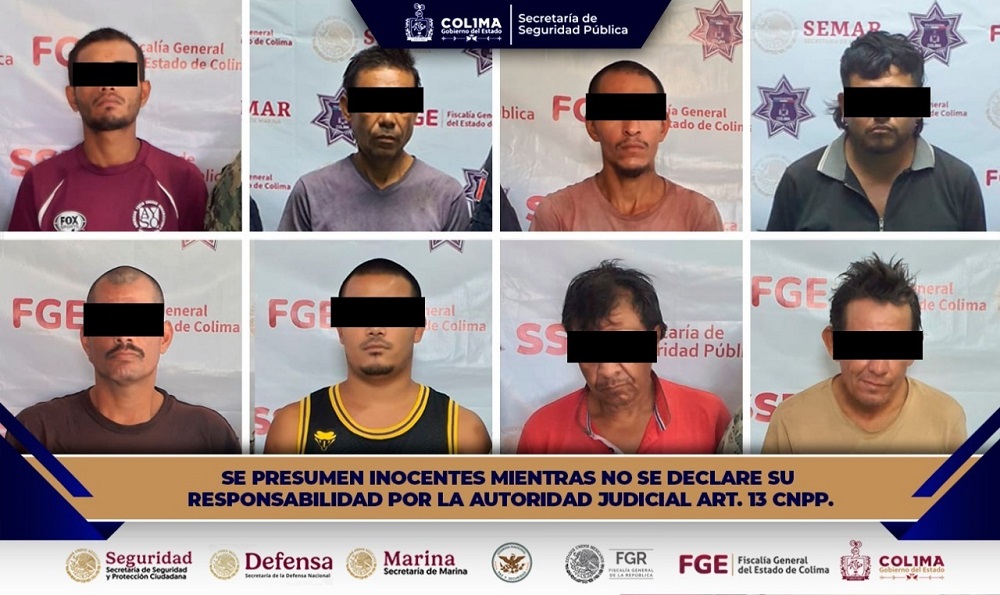 En hechos distintos, Policía Estatal de Colima detiene a ocho personas por delitos contra la salud