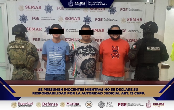 SSP y Marina detienen a tres personas por presunta privación ilegal de la libertad, en Villa de Álvarez