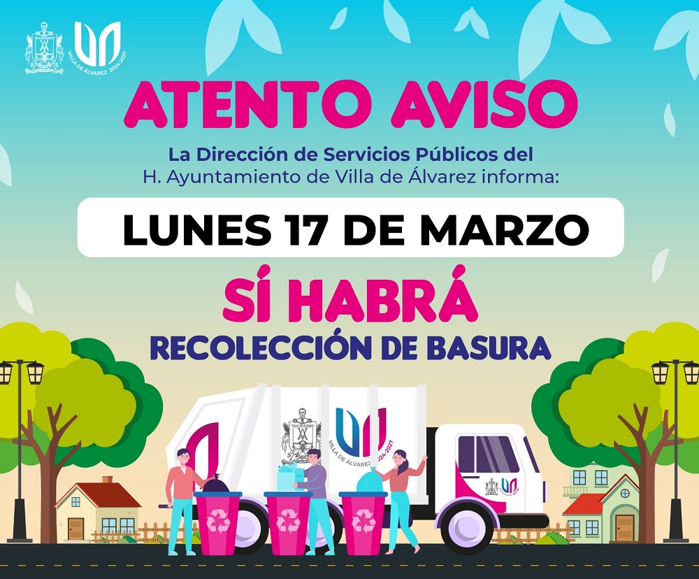 Sí habrá recolección de basura este lunes 17 de marzo, en VdeA