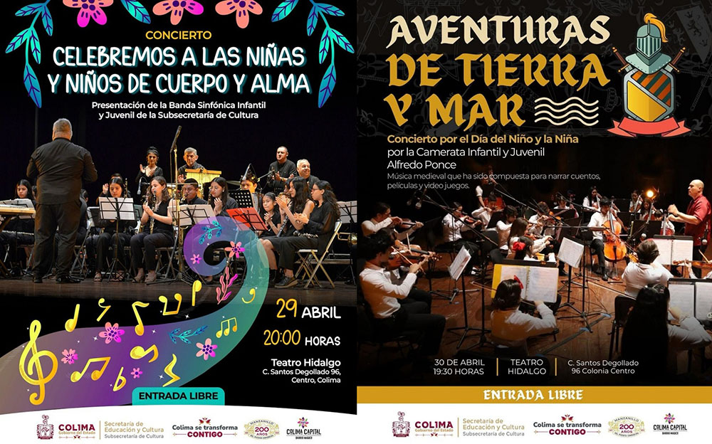 Cultura Colima celebrará el Día del Niño y la Niña con conciertos gratuitos en el Teatro Hidalgo