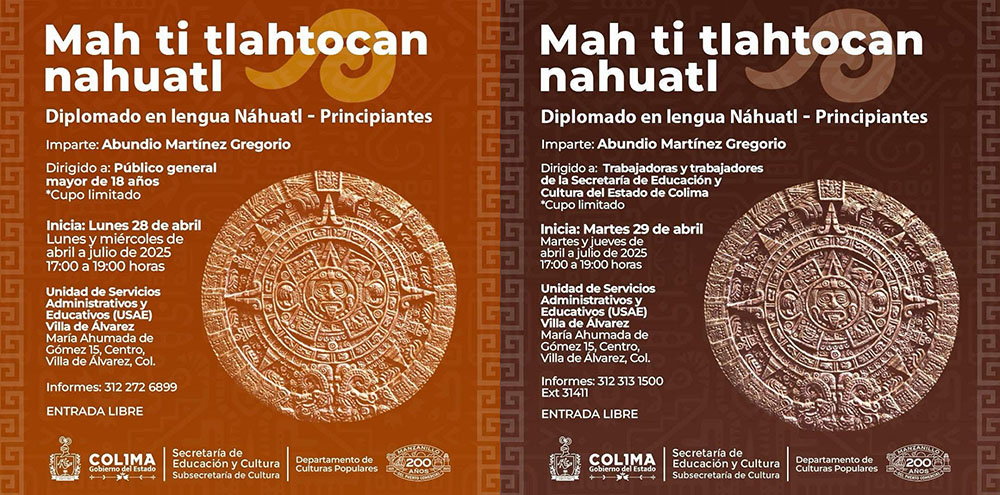 Cultura Colima impartirá diplomado gratuito de Lengua Náhuatl para principiantes