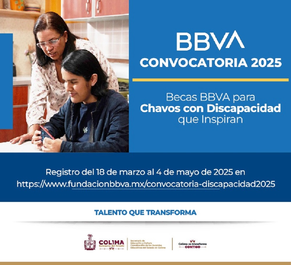 Educación Colima y Fundación BBVA ofertan becas para estudiantes con discapacidad