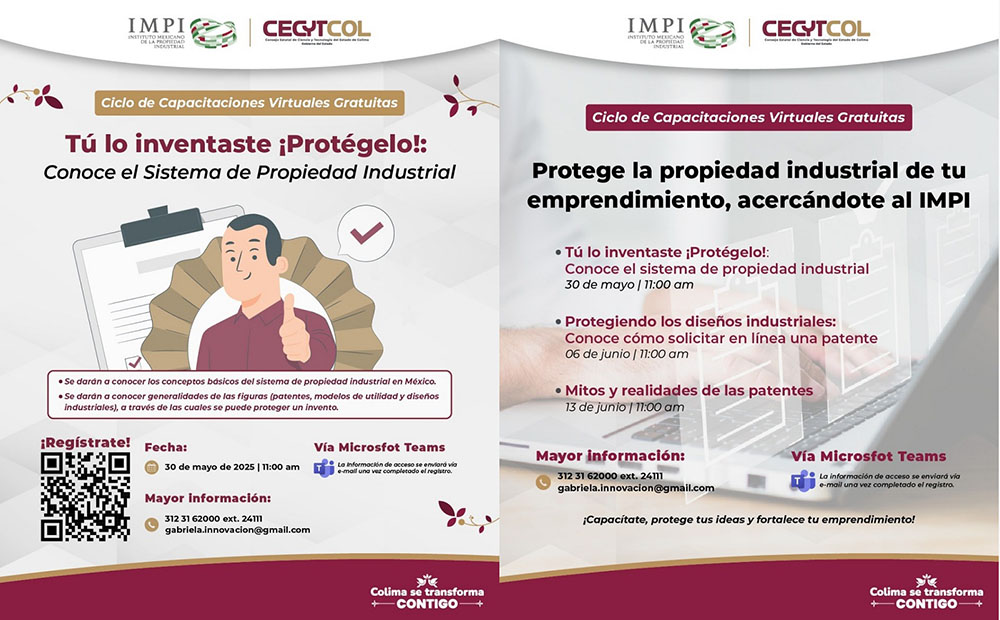 Cecytcol e IMPI inician ciclo de capacitación gratuita sobre Propiedad Industrial y Emprendimiento
