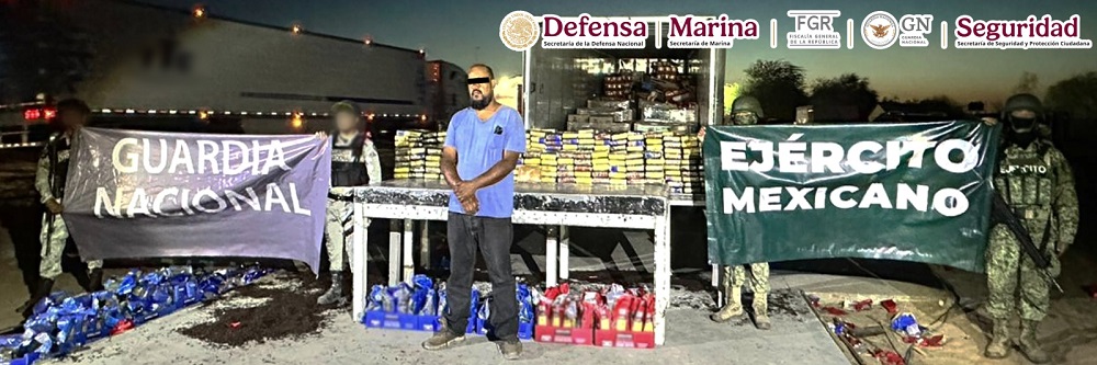 Gabinete de Seguridad detiene en Sonora a presunto miembro del Cartel del Pacífico, con más de 700 kilos de cocaína