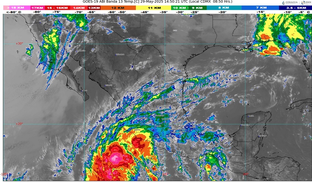 Se ha formado la Tormenta Tropical ‘Alvin’ y podría generar lluvias fuertes en zonas del estado de Colima