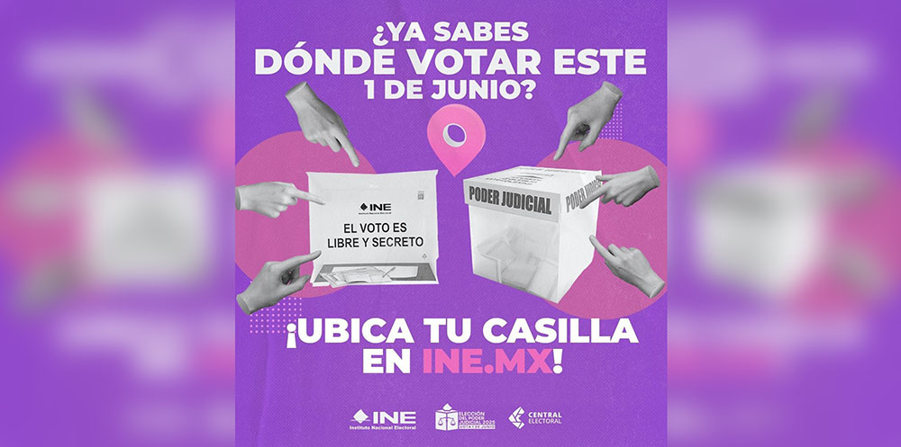 Lanza INE “Ubica tu casilla” para elecciones del Poder Judicial de la Federación•