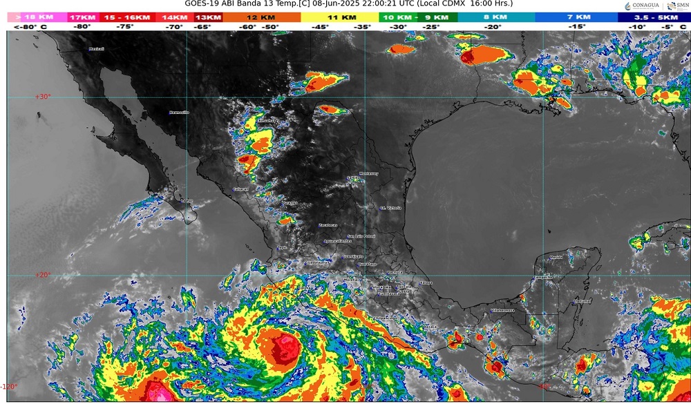 Se forma la Tormenta Tropical ‘Cosme’ en el Pacífico Mexicano y ‘Bárbara’ generará lluvias puntuales a fuertes en Colima: SMN
