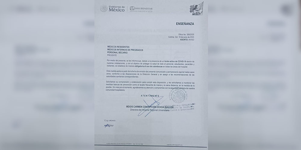 Advierten de brote de COVID-19 en HRU, hay diez trabajadores de laboratorio enfermos, entre otros