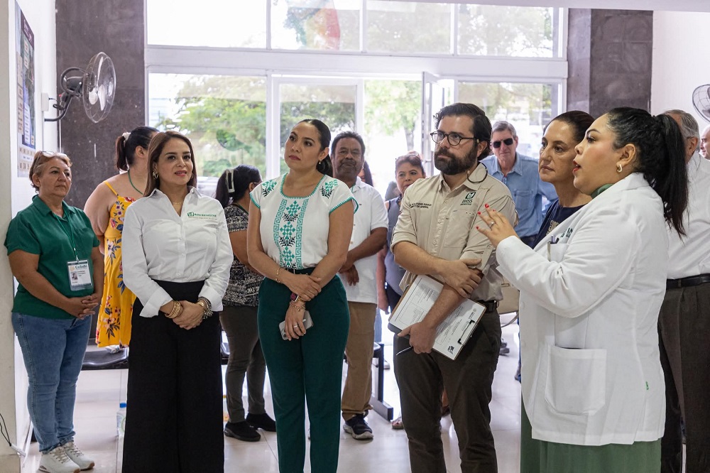 Claudia Sheinbaum, Indira Vizcaíno y Zoé Robledo dan seguimiento a la implementación de IMSS Bienestar en Colima
