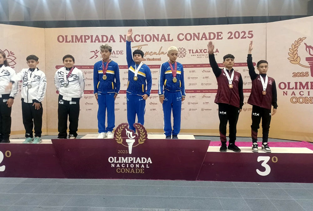 Colima inicia con medalla de bronce por equipos en gimnasia de trampolín en Olimpiada Nacional