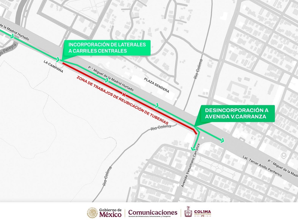 A partir de este jueves se inhabilita carril lateral sur de Tercer Anillo Periférico, desde ‘La Campana’ hasta V. Carranza