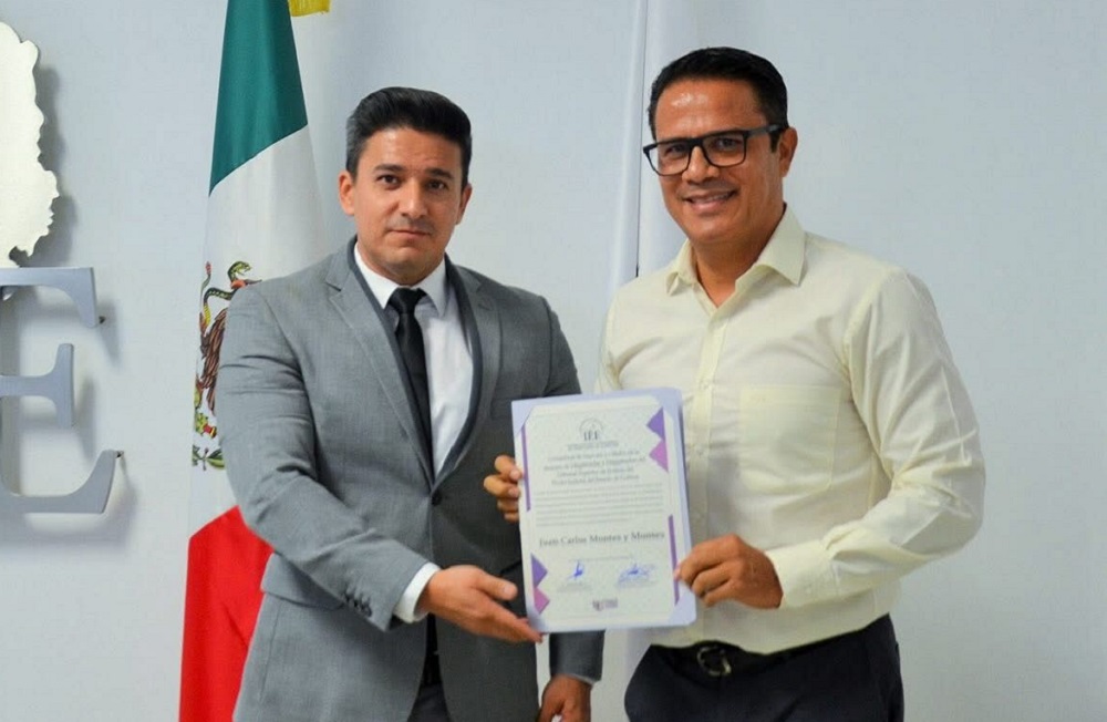 Juan Carlos Montes Montes recibe constancia como Magistrado Electo del Tribunal Superior de Justicia