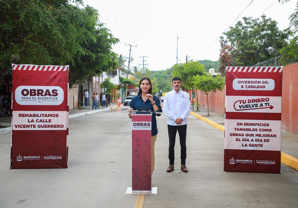 Más Obras para el Bienestar en Manzanillo: Rosi Bayardo inaugura la calle Vicente Guerrero