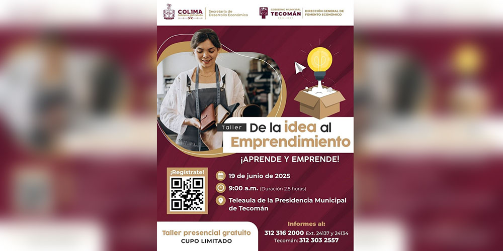 Sedeco Colima impulsa el emprendimiento local con taller gratuito en Tecomán
