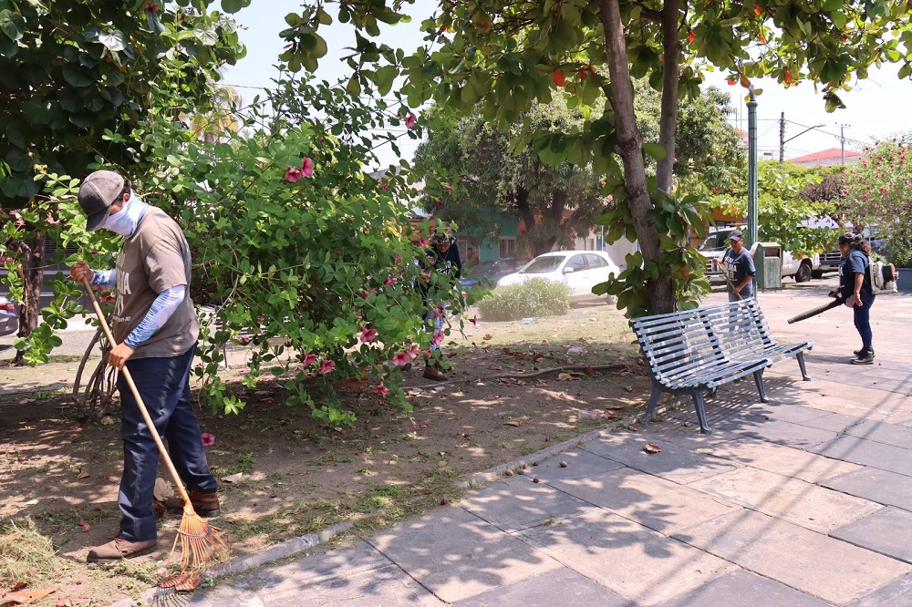 Continúa gobierno de Riult Rivera con labores de mantenimiento en parques y jardines de la capital