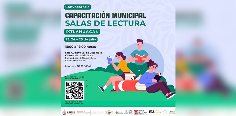 Cultura Colima invita a capacitación sobre Salas de Lectura en el municipio de Ixtlahuacán
