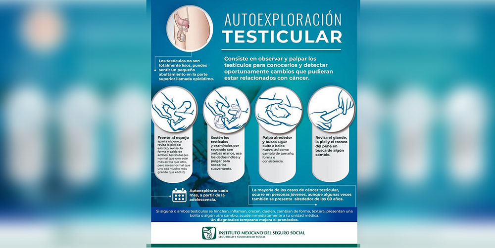 Exhorta IMSS Colima a hombres a prevenir cáncer testicular con autoexploración