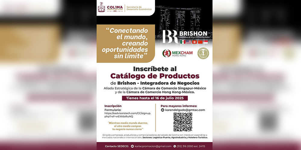 Sedeco invita a empresas colimenses a inscribirse al Catálogo de Productos de Brishon