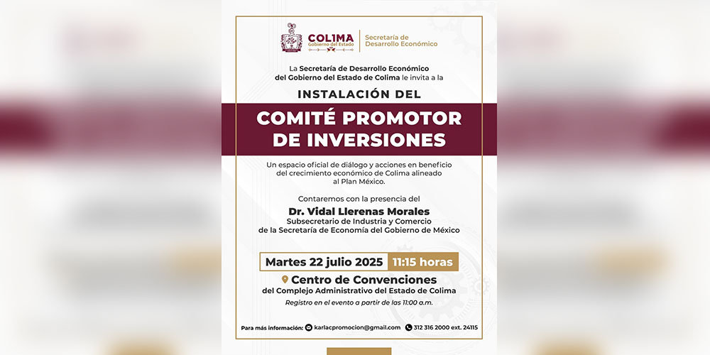 Sedeco instalará el Comité Promotor de Inversiones para fortalecer el crecimiento económico alineado al Plan México