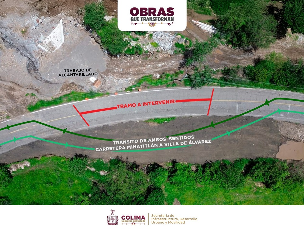 Seidum habilita carriles provisionales sobre la carretera Villa de Álvarez-Minatitlán