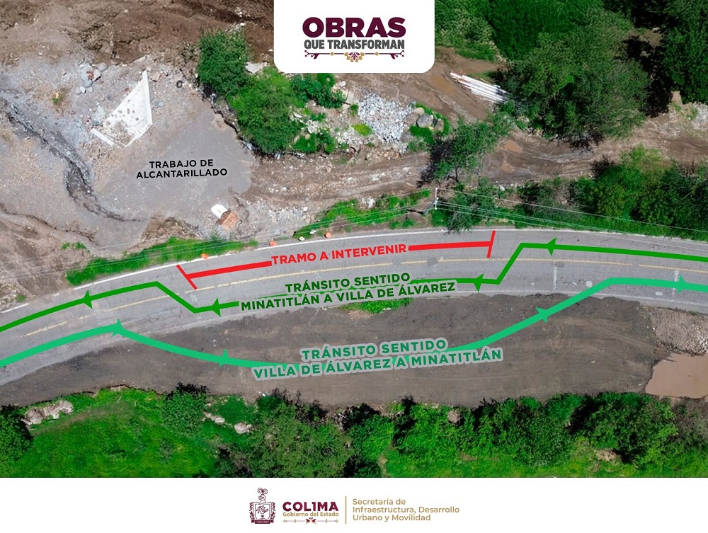 Seidum avanza en atención de socavón de la carretera Villa de Álvarez-Minatitlán