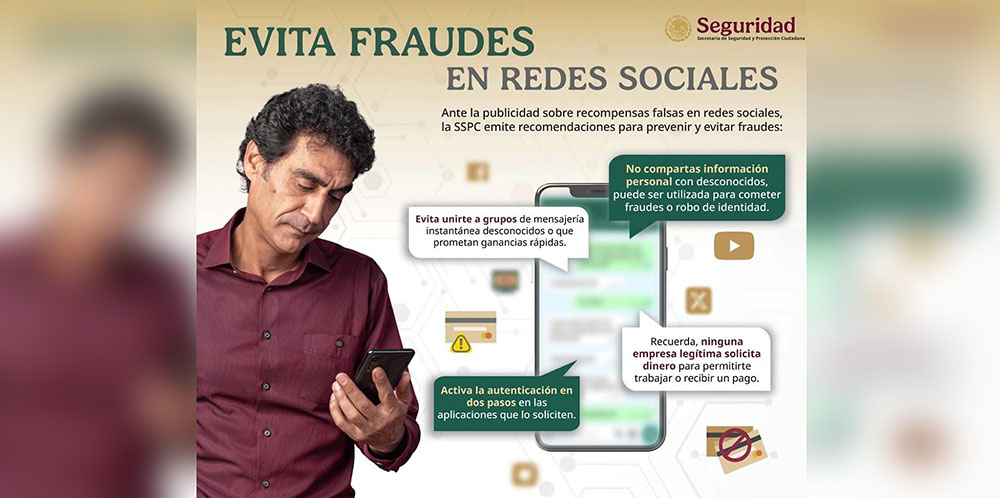 SSPC alerta sobre fraudes por recompensas falsas en redes sociales