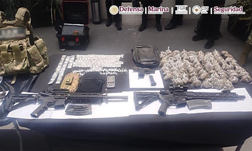 En Nuevo León, en diferentes acciones se detuvo a nueve personas generadoras de violencia, además se aseguró armamento y droga