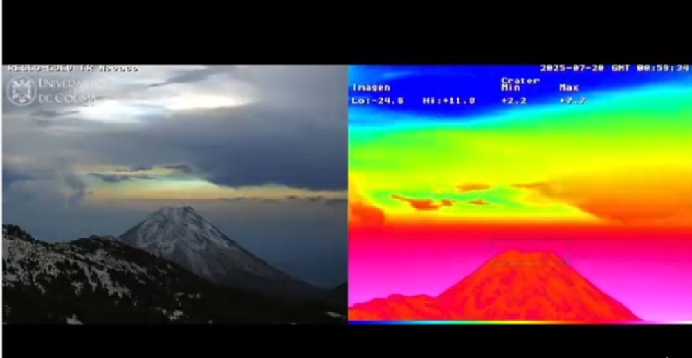 Volcán de Colima continúa en calma; esta semana registró 2 sismos, 3 derrumbes y 3 lahares