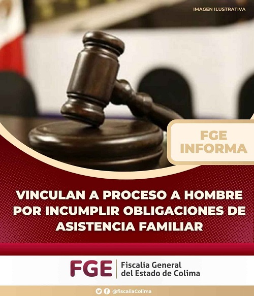 Vinculan a proceso a hombre por incumplir obligaciones de asistencia familiar
