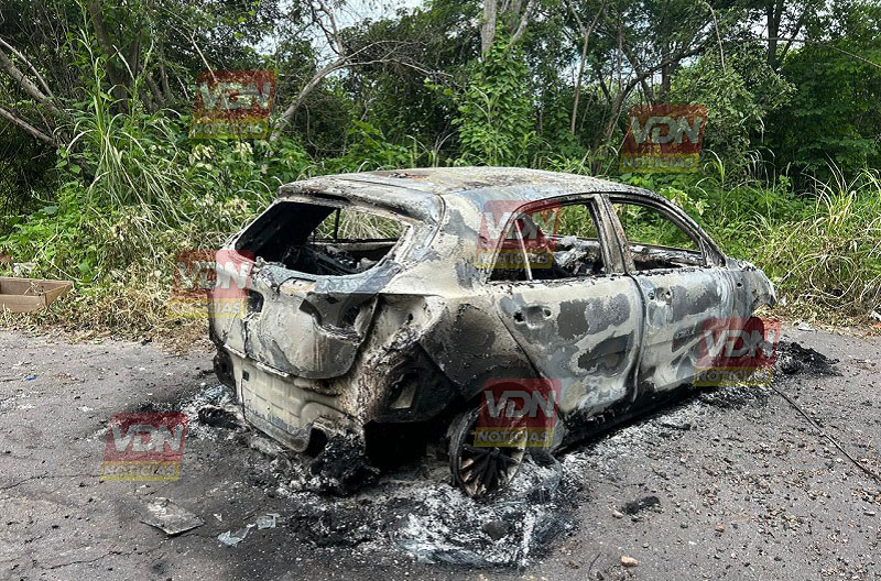 Localizan vehículo incendiado en la localidad de Puerta de Anzar, en el municipio de Colima
