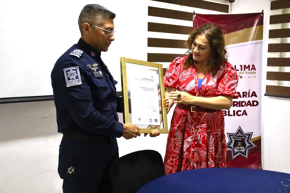 Recibe despacho de la SSP Colima certificado de Espacio Libre de Violencia