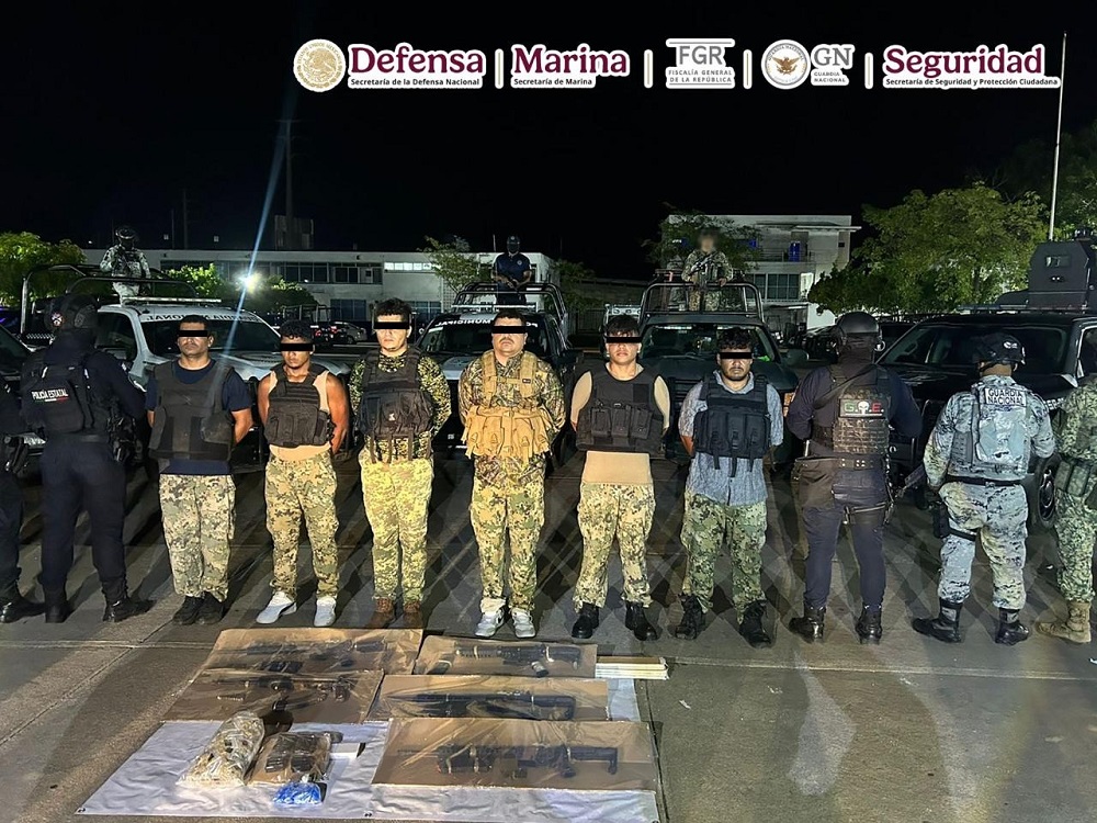 Detienen en Tabasco a seis sujetos con armas y drogas