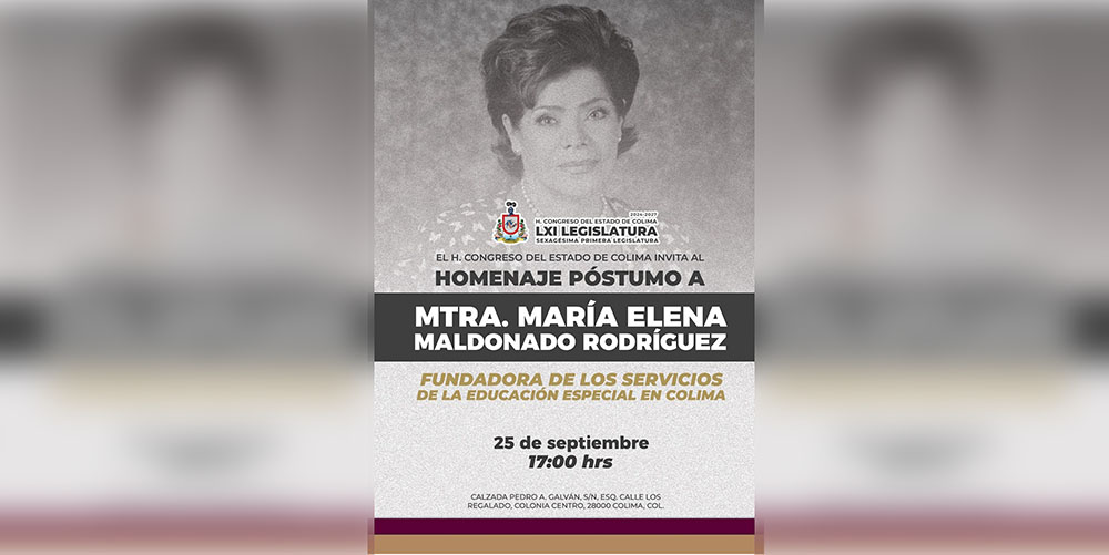 Rendirán Homenaje póstumo a la fundadora de la Educación Especial en Colima