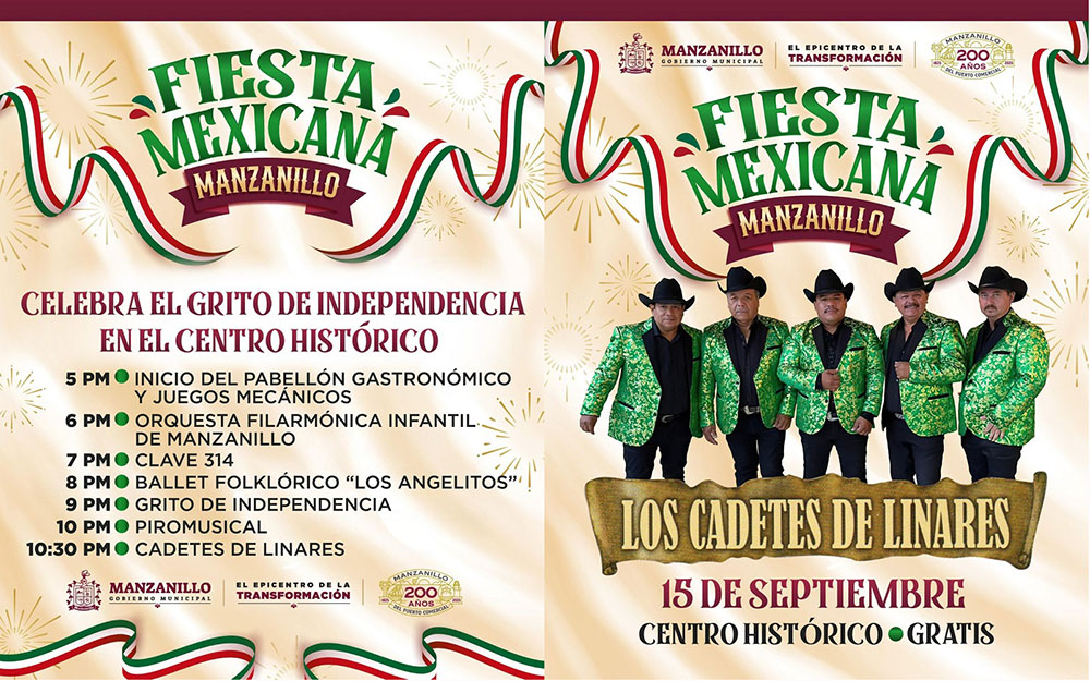 Gobierno de Manzanillo invita a conmemorar el Grito de Independencia en el Centro Histórico