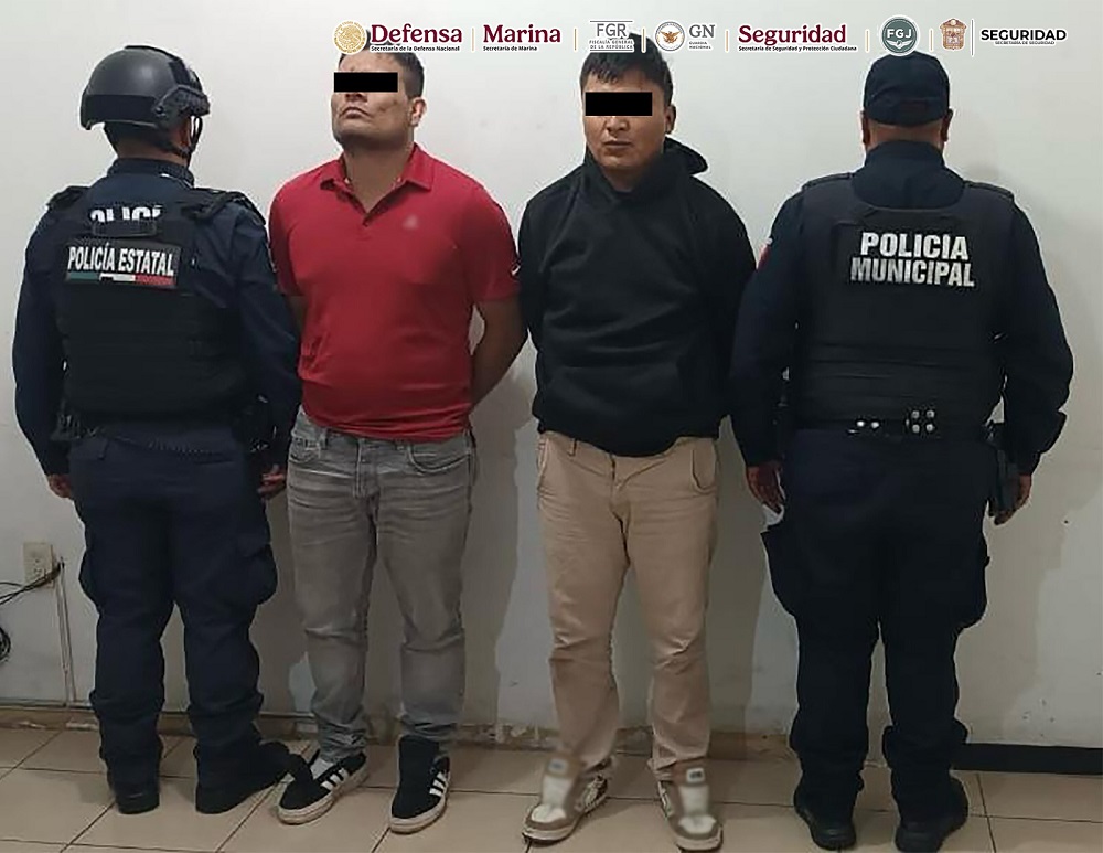 Coordinación entre los tres órdenes de gobierno permite la detención de dos hombres, uno de ellos jefe de plaza en el EdoMex