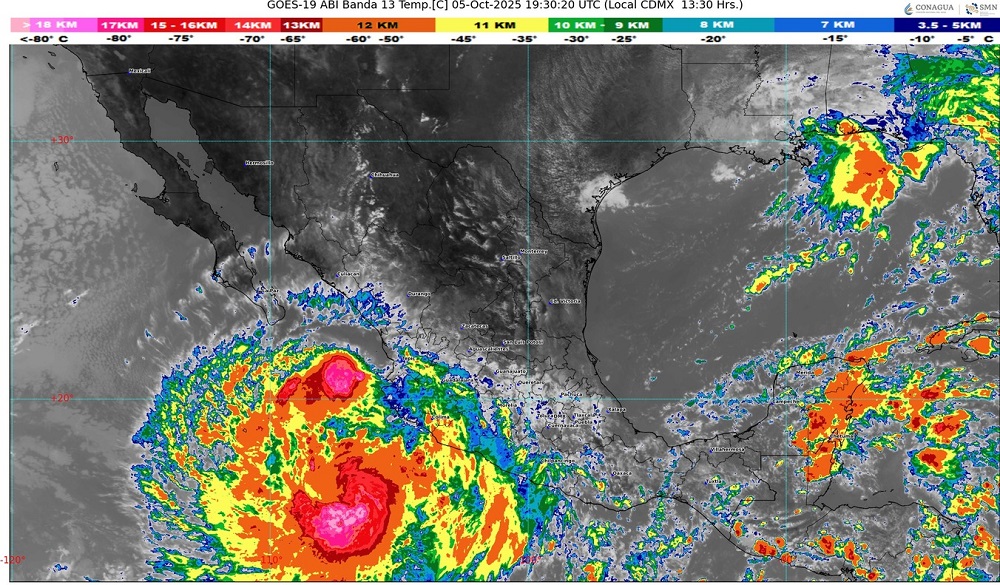 Tormenta tropical ‘Priscilla’ seguirá generando lluvias fuertes en Colima; UEPC inicia evacuación de personas en playas