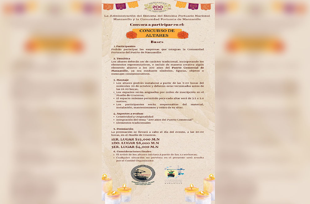 Habrá concurso de altares de muertos entre empresas portuarias en Manzanillo