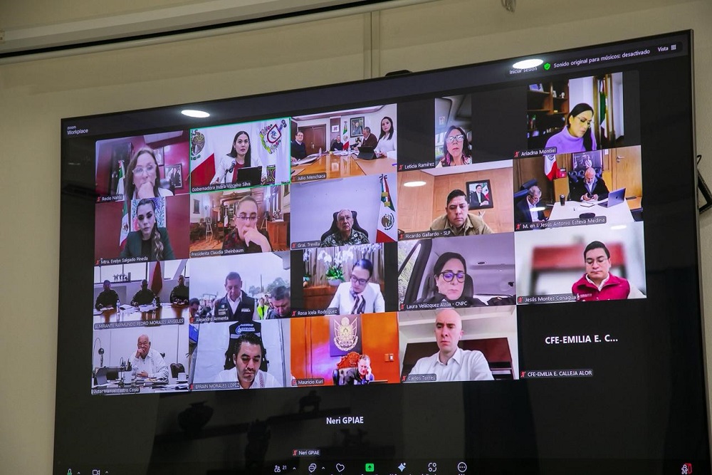 Indira Vizcaíno participa en reunión de evaluación con Presidenta Sheinbaum, Gabinete y estados afectados por lluvias