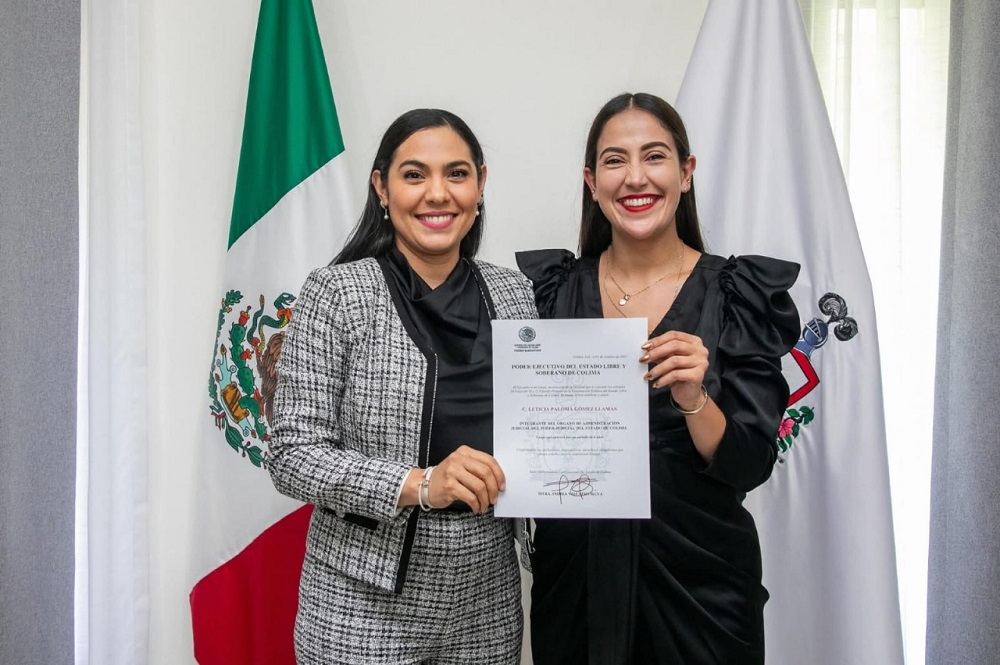 Gobernadora entrega nombramiento a Paloma Gómez como nueva integrante del Órgano de Administración Judicial