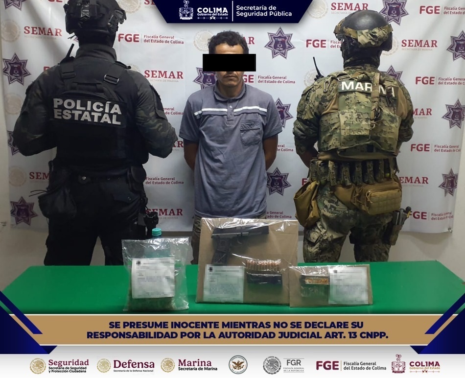 Policía Estatal de Colima detiene a sujeto por presunta participación en dos delitos