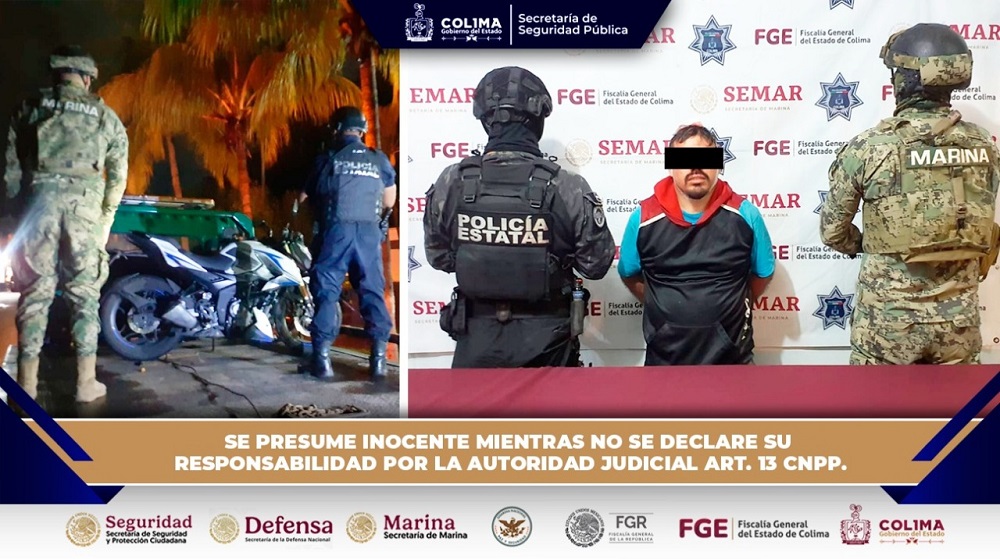 SSP Colima detiene a masculino presuntamente relacionado con secuestro